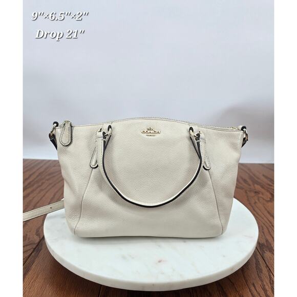Coach 
Mini Kelsey Cream Pebbled Leather Crossbody - Picture 1 of 7